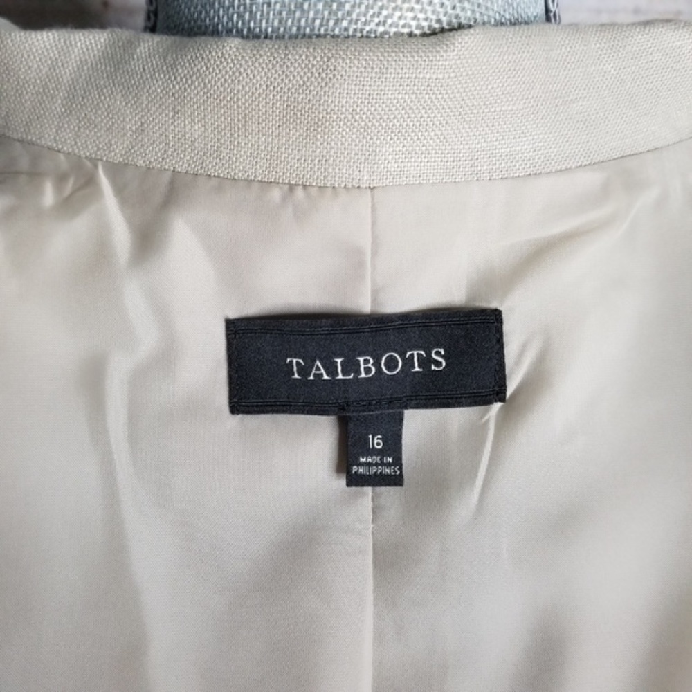 Talbots Linen Open Front Blazer Size 16 - image 4